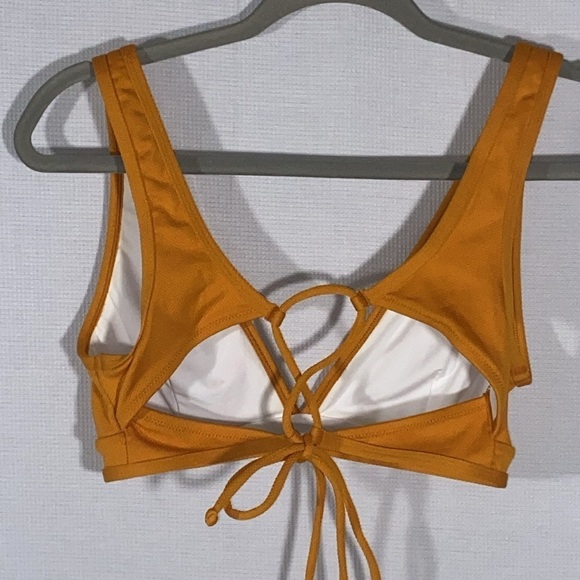 NWT Cupshe Golden mustard Yellow textured Bikini Set Size Large Bathing Suit - Picture 6 of 9